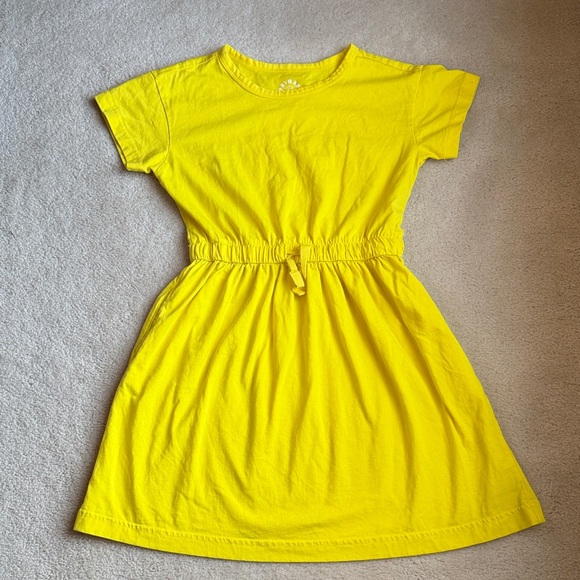 Primary Other - Primary Bright Yellow Short Sleeve Drawstring Dress Girls Size 8-9